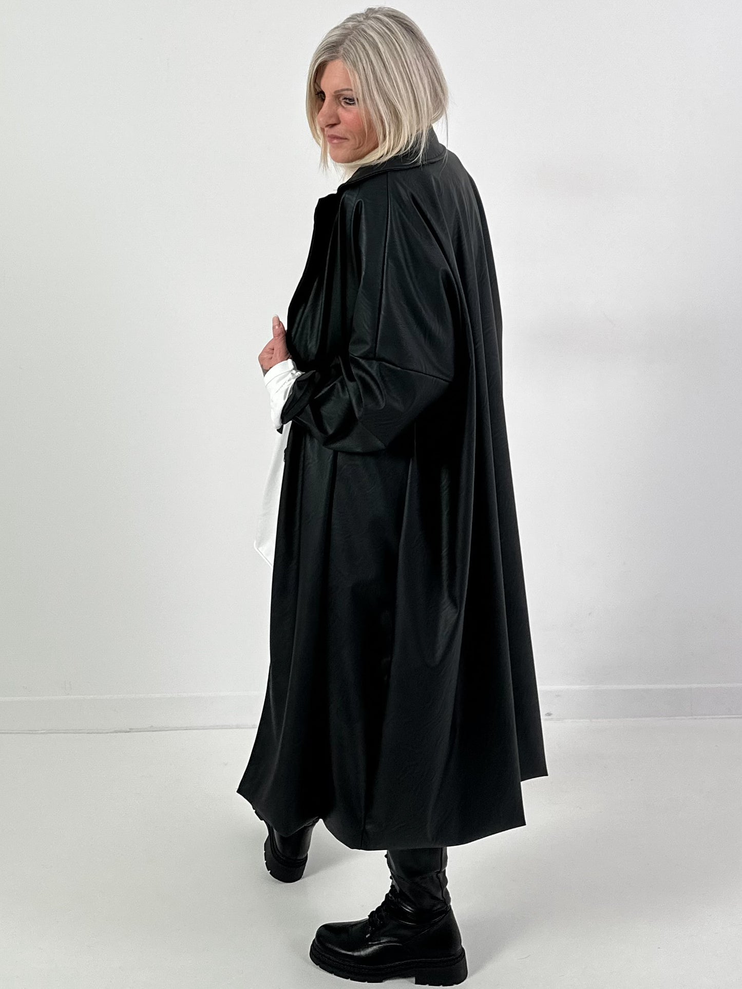 Leren jas, model "Back to Black" - zwart