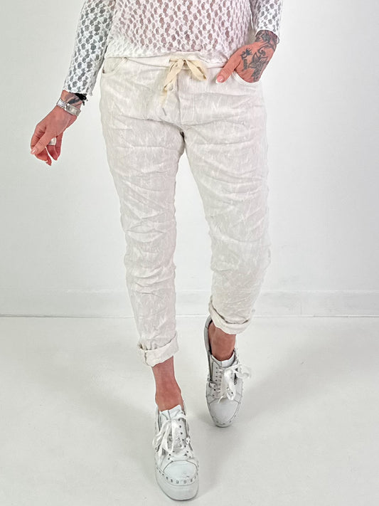 Hose mit Muster - beige