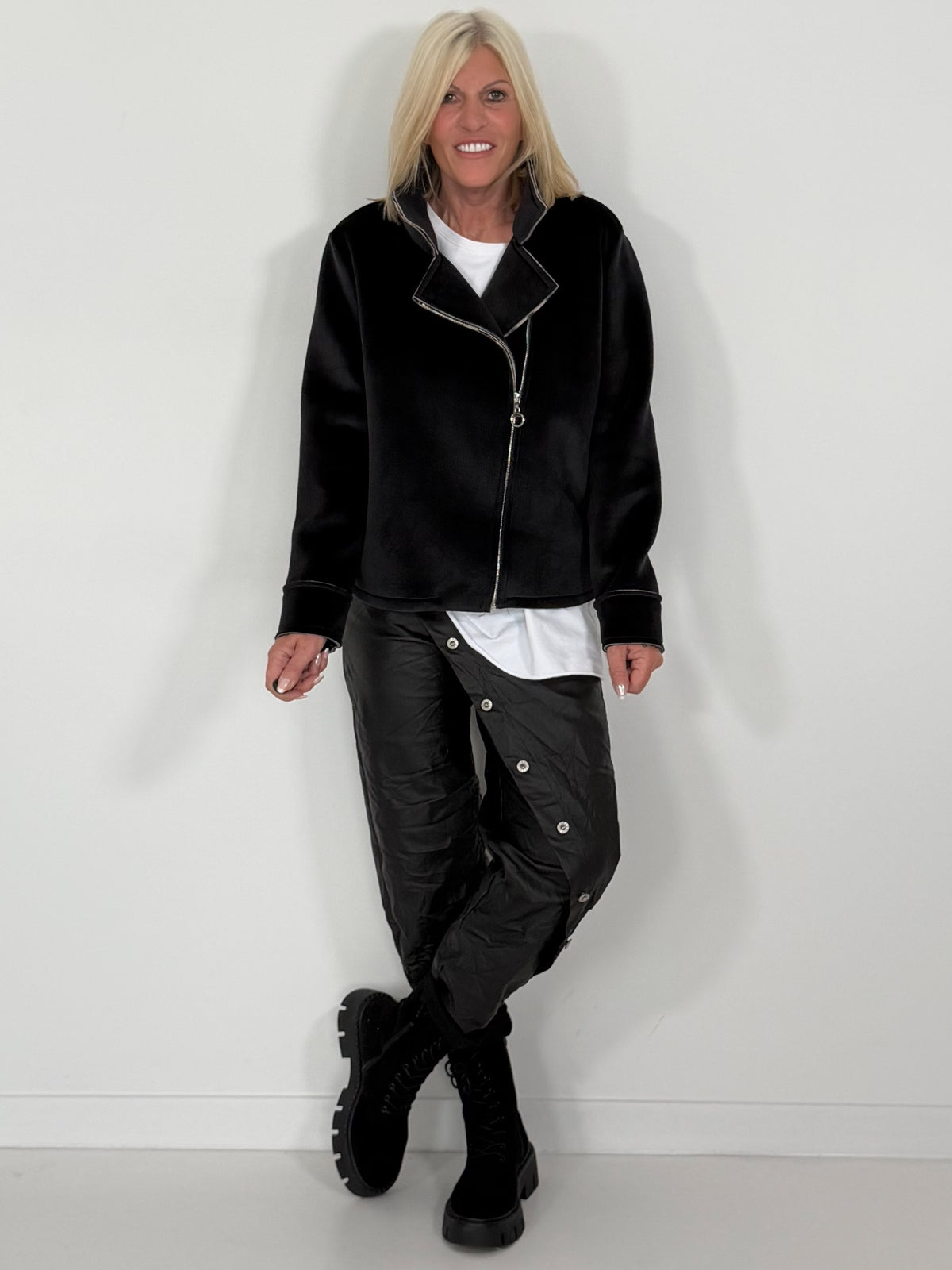 Biker Jacke - schwarz