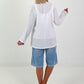 Lichte blazer met kleppen - wit