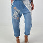 Boho Baggy Jeans - hellblau