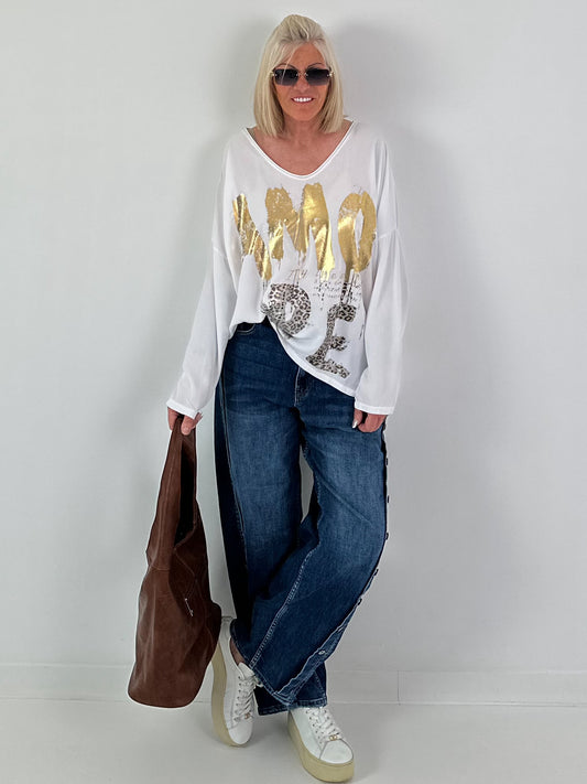 Oversized T-shirt Amore - wit