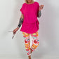 Blusenshirt mit seitlichem Bindeknoten - pink