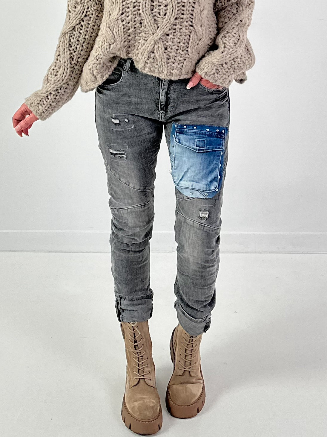 Jeans model "The Pocket" - gray denim