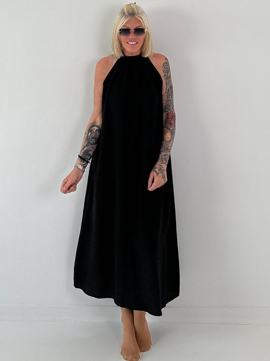 Klassisches Neckholder-Kleid - schwarz