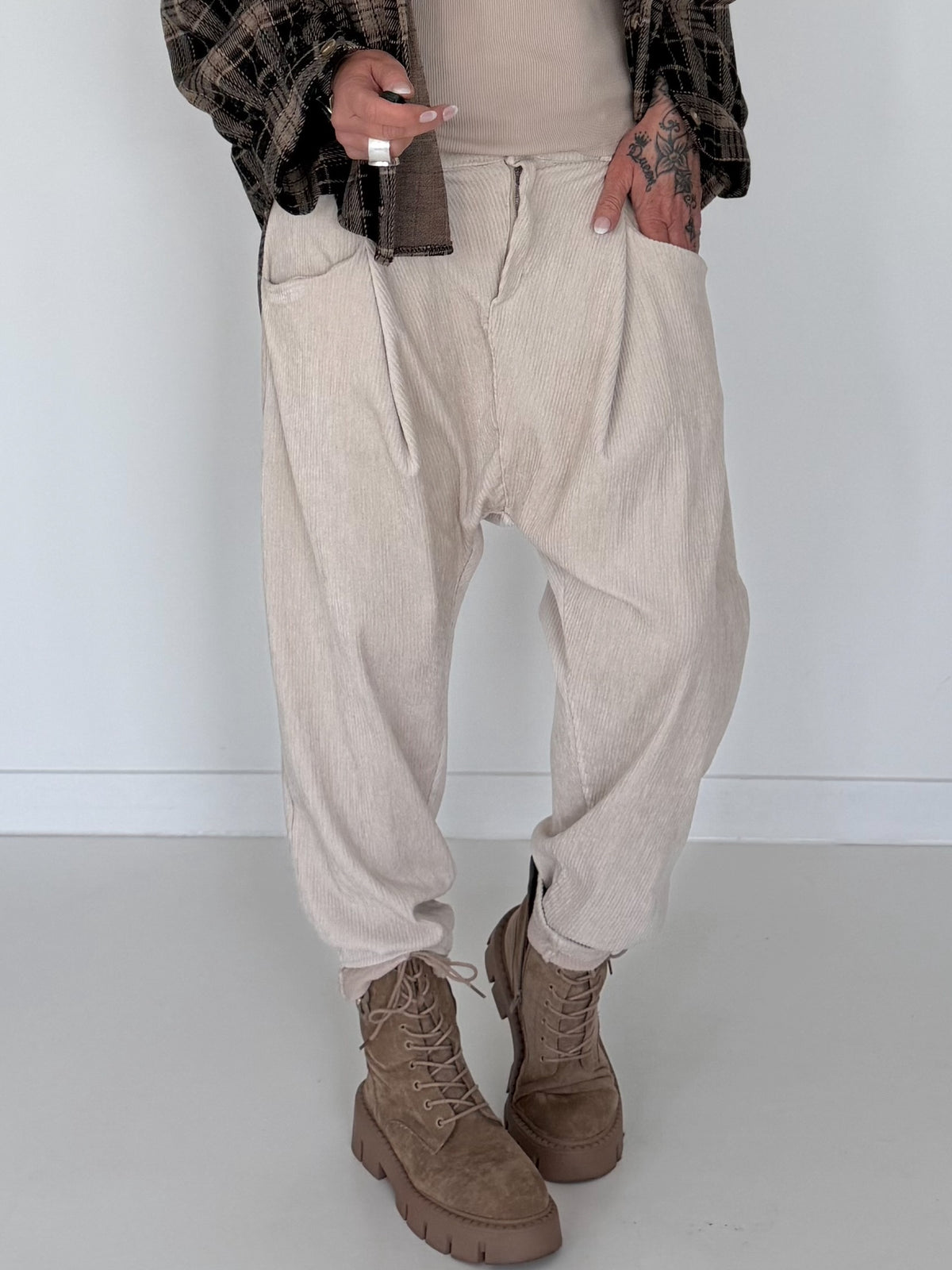 Cord-Baggy - beige