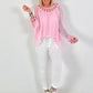 Silk Tunic with Crochet Neckline - Pink