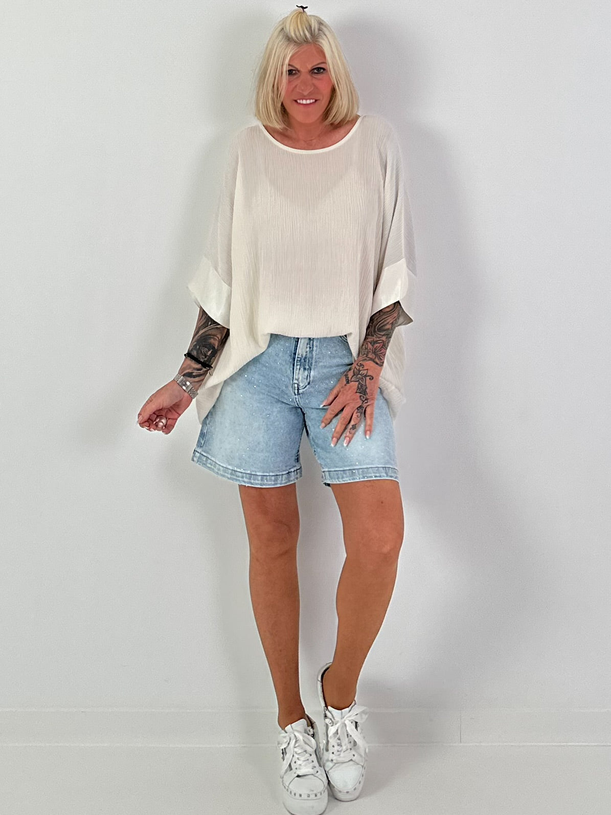 Textured shirt - cream