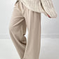 Tweede keus wijde broek, model "Marlene Flow" - beige