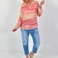 Silk tunic with colour gradient and heart details - pink-multicoloured