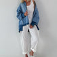 Oversized Jeansjacke - hellblau