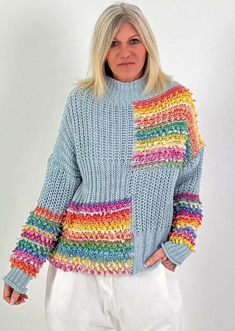 Pullover Modell "Rainbow Dream Knit" - hellblau