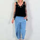 Oversized top with silver eyelets - black