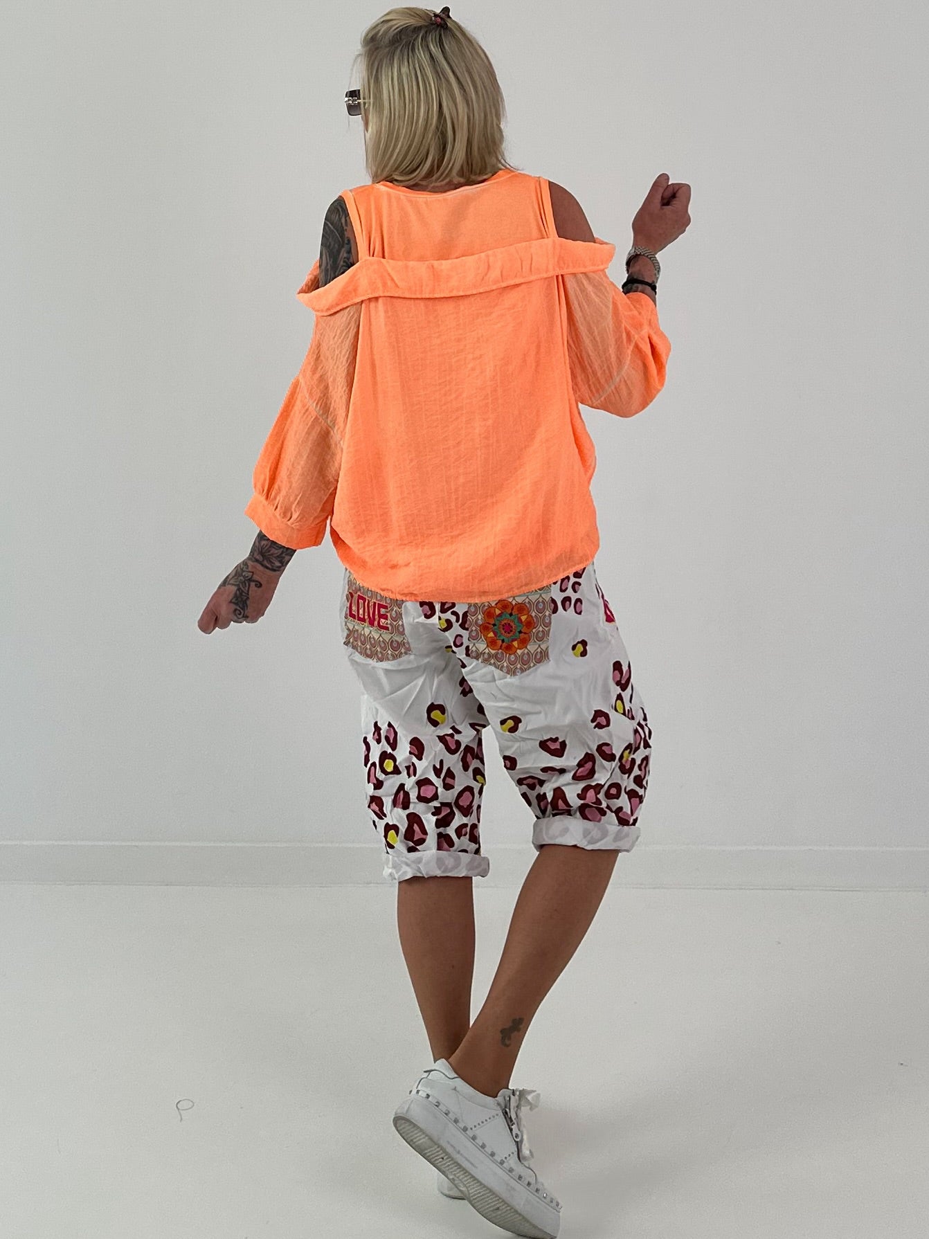 Tunika mit integrierten Top - neonorange