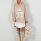Oversized shirt model "KEEP CALM" - beige