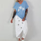 T-Shirt mit Glitzerpalmen - hellblau