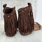 Boho Sandals with Fringes - dark brown