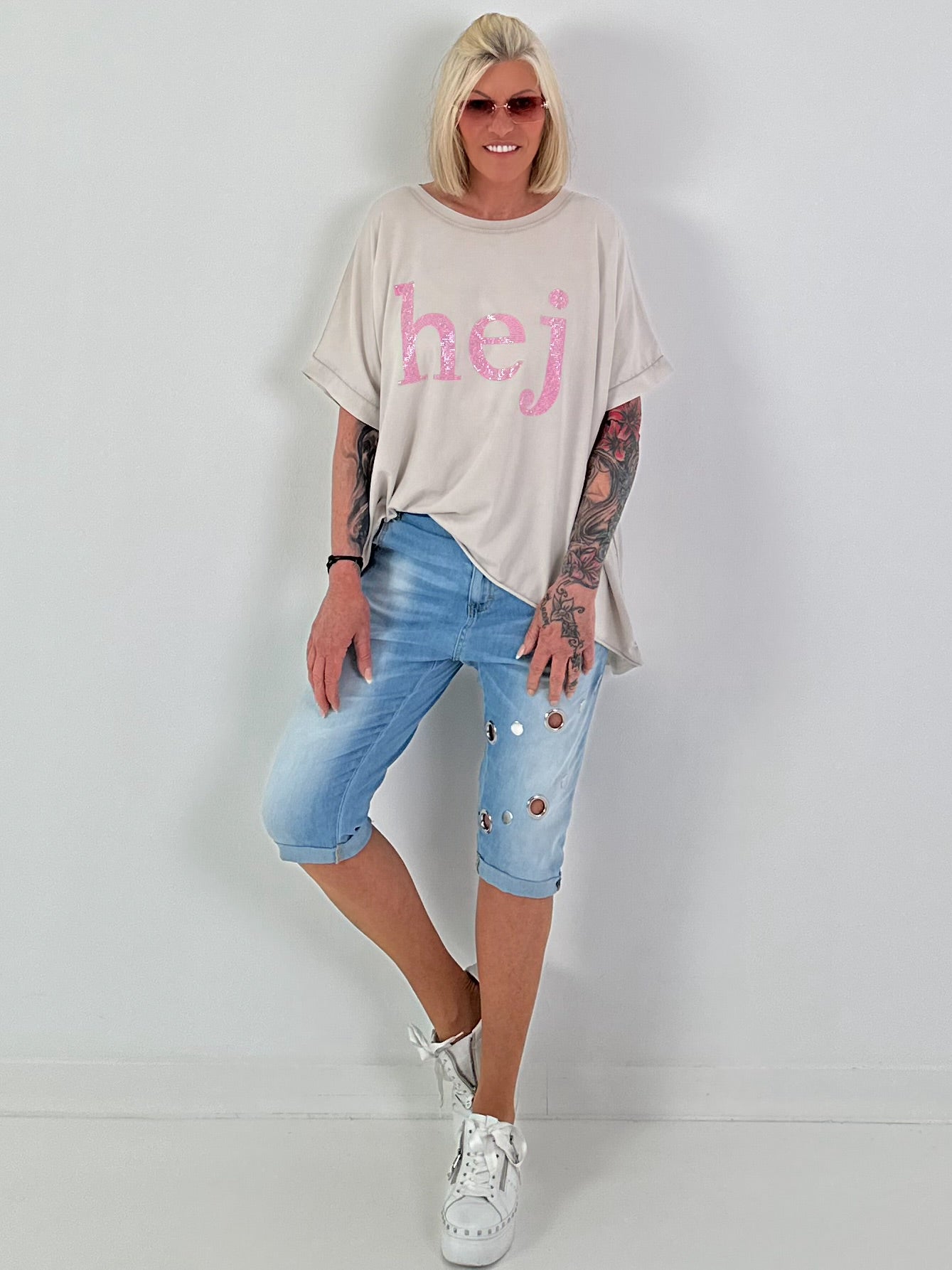 T-shirt Hej - beige
