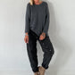 Weicher oversized Basic Pullover - anthrazit