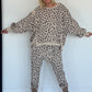 Zweiteiler mit Allover-Leo-Print - beige-mokka