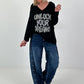 Oversized Shirt Unlock Your Dreams - Black