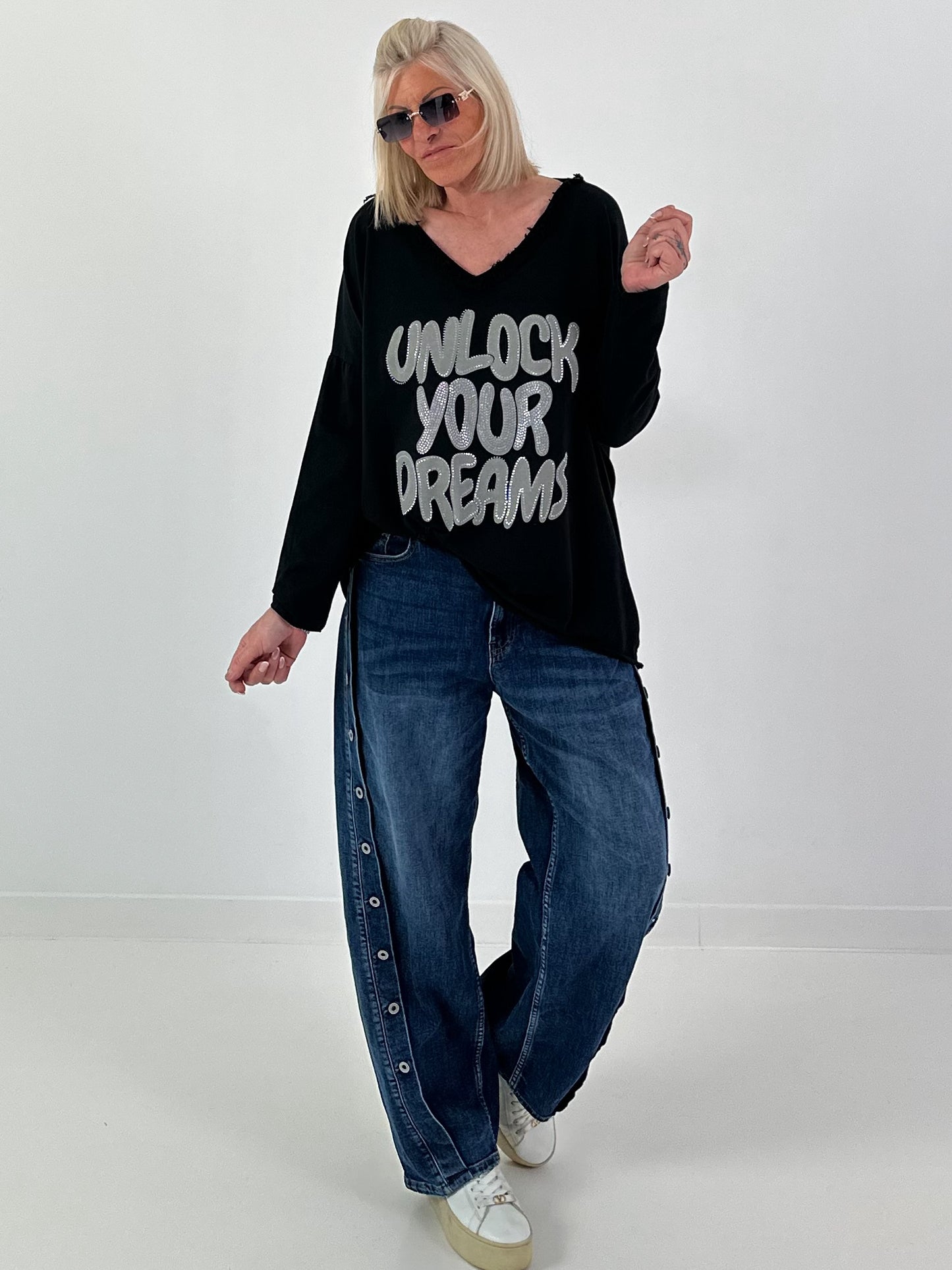 Oversized Shirt Unlock Your Dreams - Black