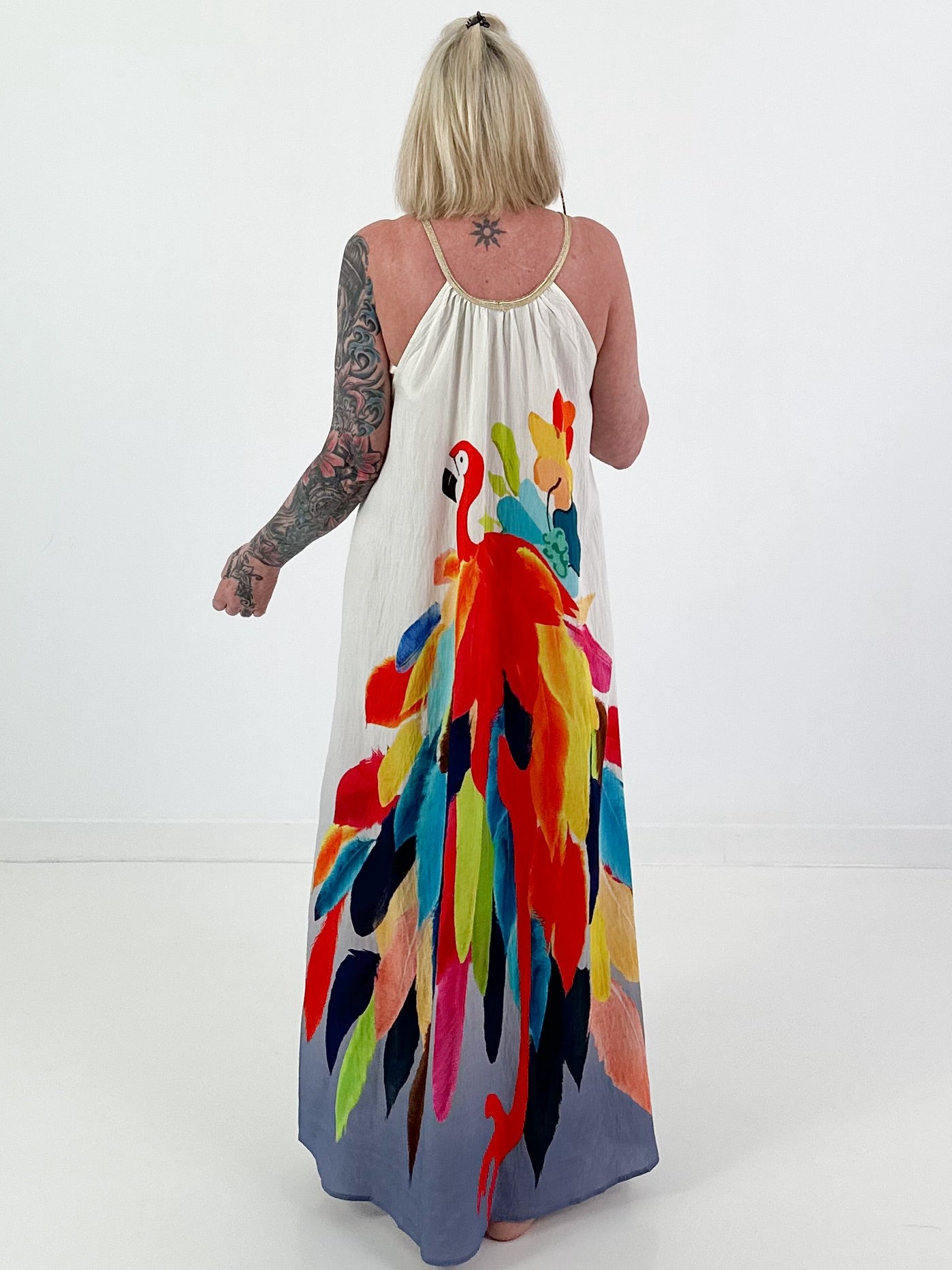 Kleid mit Print und Farbverlauf - blau-mehrfarbig