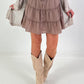 Ruffled skort - taupe