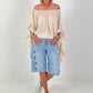 Tunic with side ruffles - beige