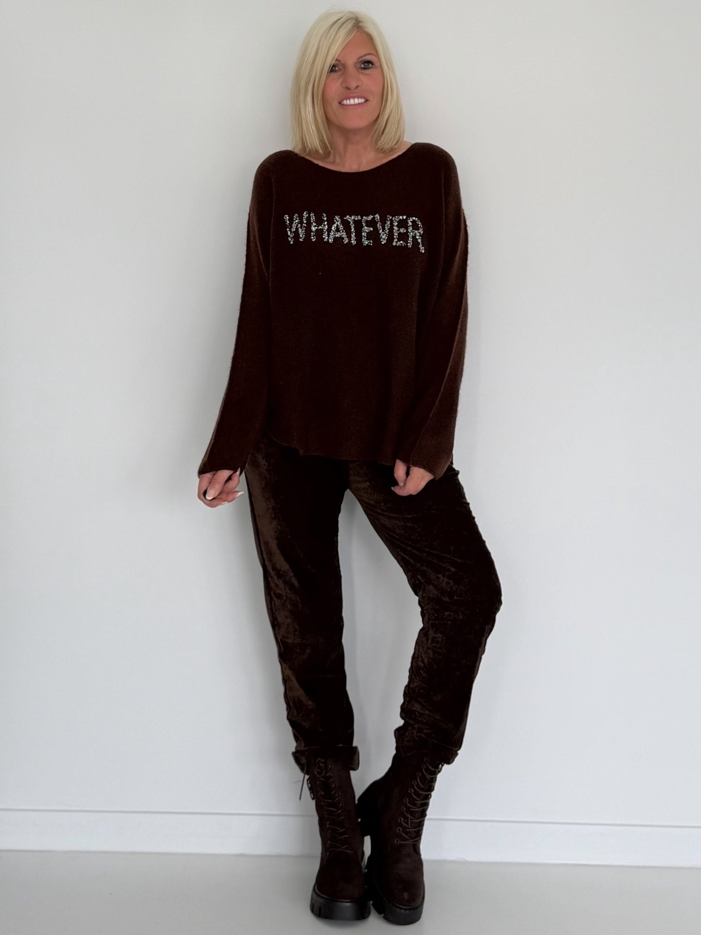 Zachte trui Whatever - mokka