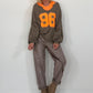 Sweater 96 - taupe-neonorange
