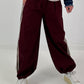 Pants with elastic waistband - burgundy