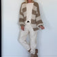 Strickjacke mit Blockstreifen - beige-taupe