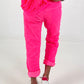 Boyfriend Hose mit Herzknöpfen - neonpink