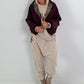 2 in 1 Jacke mit Leo-Print - burgunda