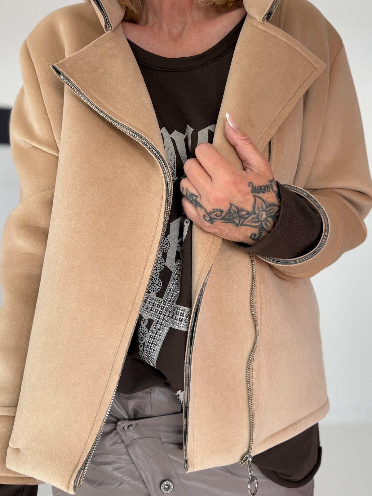 Biker Jacke - beige