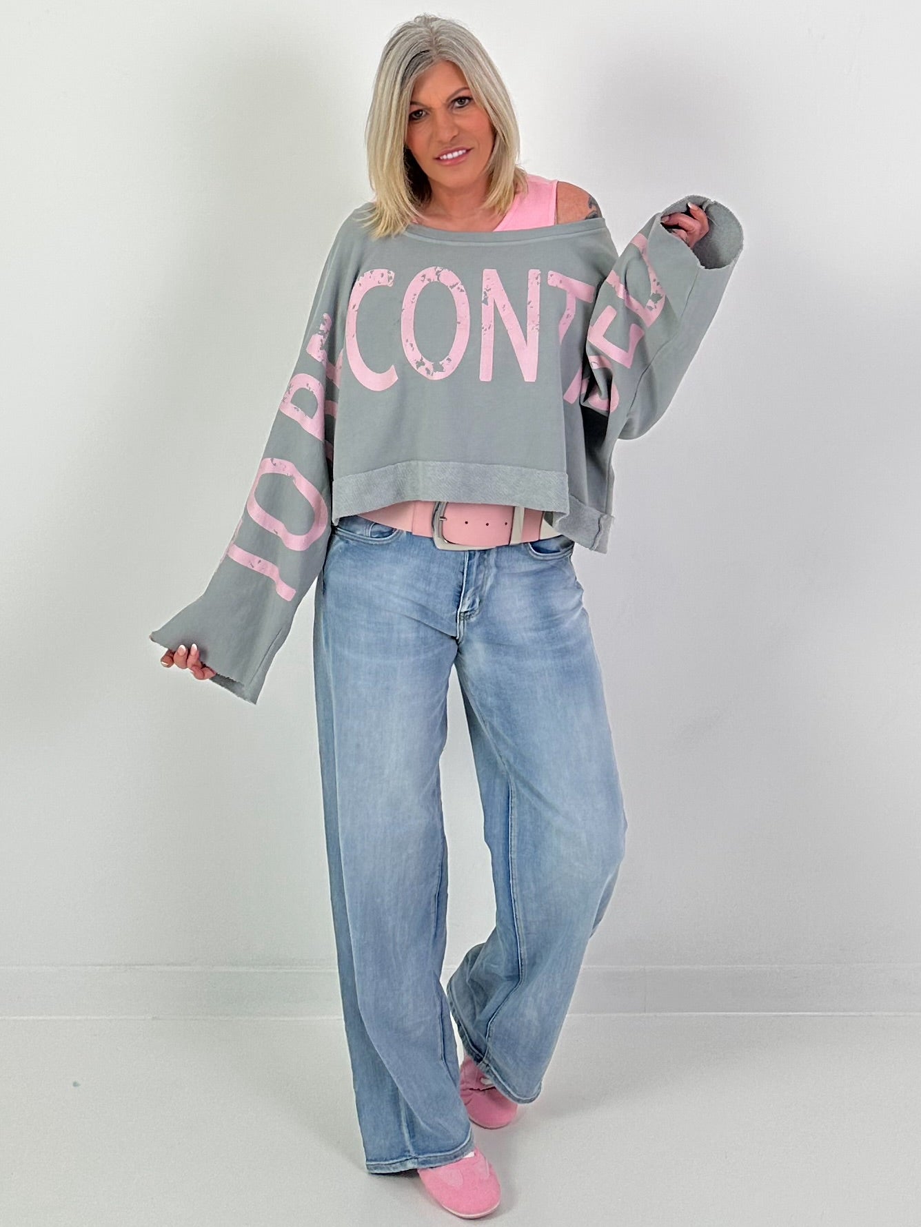 Cropped Sweater - grey