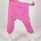 Baggy Hose Modell "Button-Belt" - rosa