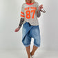 Sequin Shirt New York - silver-neon orange