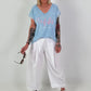 T-Shirt with Statement Print - light blue