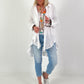 Oversized frilled shirt blouse - white