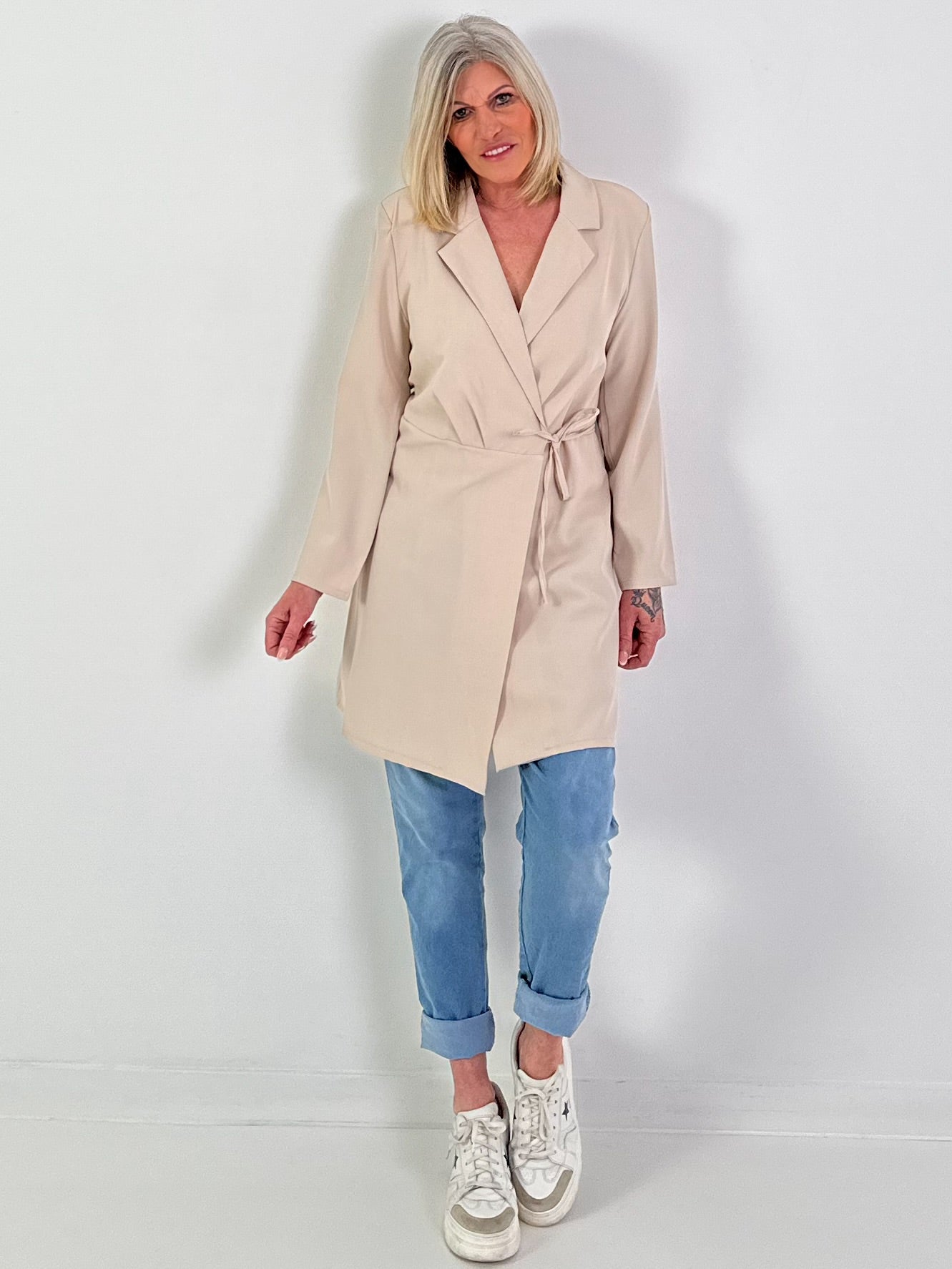 Gehrock/Kleid zum Binden - beige