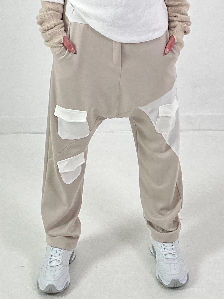 Baggy broek model "Pocket Style" - beige