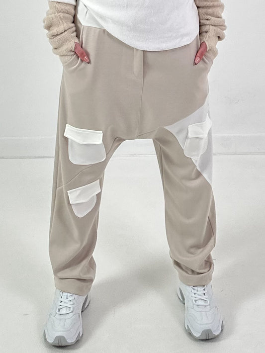 Baggy broek model "Pocket Style" - beige
