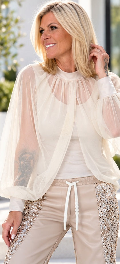 Sheer Sleeve - beige