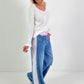 Jeansbroek model "Vichy Layer" - denim roze