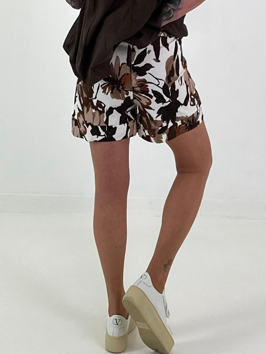 Shorts mit floralem Muster -  schoko mehrfarbig