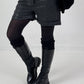 Leather-look shorts, model "Velvet Shine" - dark grey