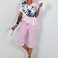 Tie-dye Shirt - white-dark blue-pink
