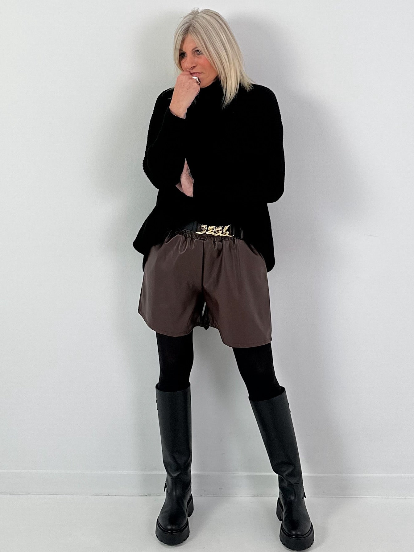 Turtleneck sweater model "NOIRA" - black